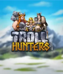 Immerse yourself in "Troll Hunters," where valiant Viking warriors stand ready to take on their foes. The logo features a male and female Viking, armed and ready, with a chilly mountainous backdrop. They radiate bravery and might, reflecting the core of the game's adventurous theme.